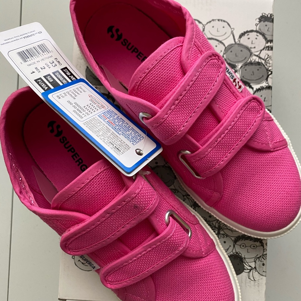 NIB Superga Kids Velcro Sneakers size US 2